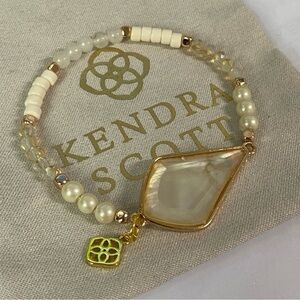 Kendra Scott Gold and Cream Bracelet with Geometric Charm